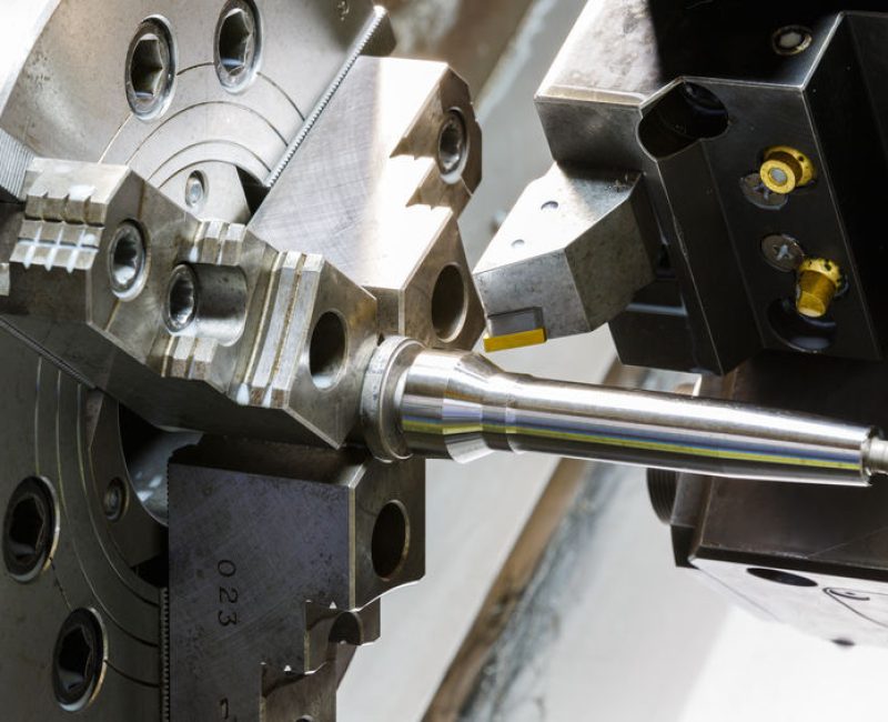 industrial metal work machining process by cutting tool on 
CNC lathe